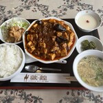 敦煌 - お楽しみ定食の麻婆豆腐（激辛陳麻婆豆腐に変更）