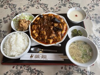 Tonkou - お楽しみ定食の麻婆豆腐（激辛陳麻婆豆腐に変更）