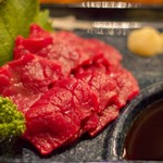 Shirataka horse sashimi