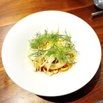 イル ネッビオ - 山陰産大イワシとウイキョウのトマトソース メッゼリングイネ　です(o^^o)