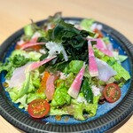 Seafood and fresh vegetable salad