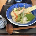 味の民芸 - あなごと彩野菜の天ぷら寄せうどん