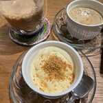 げつようび - キルテ温400円　ココナツアイス400円　プリン400円