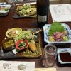 高茂温泉鵜の子荘 - 料理写真:前菜:コイの刺身　ホタルイカの酢味噌和え　など