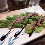 金町製麺 - '14/02/28 空豆とアスパラのアンチョビソースがけ（380円）‥牡蠣のタルタルチーズ焼き（380円）は撮り忘れｗ