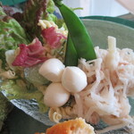 壱弐参 CAFE - 大根のサラダ、マカロニサラダ、モッツァレラチーズ