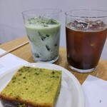 Rose Bakery - アイス抹茶ラテ 748円、アイスコーヒー 638円、ピスタチオパウンドケーキ