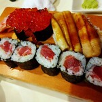 まねき寿し - 追加　イクラ　蒸アナ 鉄火巻き