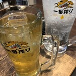 炙処 火ノ膳 - ウーロンハイとメガのチューハイ。