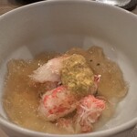 Itsuki - 毛蟹　毛蟹のコンソメジュレ　新玉ねぎのピューレ