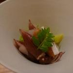 玄斎 - 姫路産無農薬岩津葱と蛍烏賊の木の芽味噌