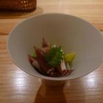 玄斎 - 姫路産無農薬岩津葱と蛍烏賊の木の芽味噌