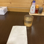 Sobakiri hachidai - 紙エプロンお店には無いので持参。
                        服に飛び散らしがちなのです。
