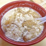 永和豆漿大王 - 鹹豆漿（どんどん固まっていきます）