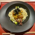 Mugito Mensuke - 青森生雲丹と季節の野菜の出汁そば 1850円