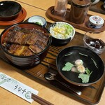 Unasen - 特上丼(お吸い物､漬物､サラダ､デザート付き)
