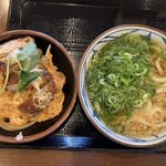 丸亀製麺 - カツ丼　590円　かけうどん並　390円