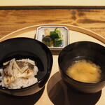 温石 - カマスと発酵エシャレットのご飯