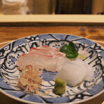 温石 - タイとアオリイカの刺身