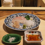 温石 - タイとアオリイカの刺身