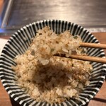 くずし鉄板 あばぐら - 追加したハンバーグを待ちたかったのですが、あまりにも食が進みいつの間にか食べ終わってしまいました。