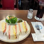 馬車道十番館 - ミックスサンド￥1,100&アイスコーヒー￥803