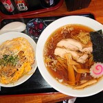 萬福 - 料理写真:ラーメンセット(ミニかつ丼)