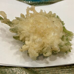 割烹 天ぷら 三太郎 - 白魚と大葉
