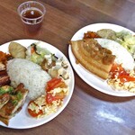 有記港式燒臘便當 - 烤鴨油雞雙拼飯（左）＆ 控肉飯