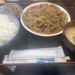 若木屋 - レバニラ炒め定食¥800-