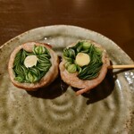 Wasai Daidokoro Gabuya - オクラにチーズ、豚肉など
                      面白い組み合わせな野菜串があった