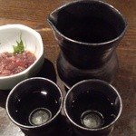 『ホタルイカの沖漬け』（５００円）と:『英勲 純米しぼりたて生原酒』（１０００円）～♪(^o^)丿