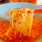元祖ニュータンタンメン本舗 - 「つけタン 中辛（大盛）」麺アップ