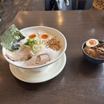 Menen Joumon - 味玉豚しお 950円+大盛り130円+パイカ丼 330円