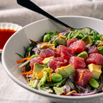 Tuna and avocado poke bowl