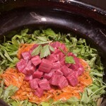 USHIGORO S. - 芹と桜海老、厳選部位の土鍋