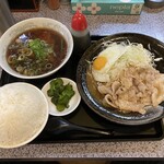 Asahikawa Ramen Tenzan - ラーメン定食（醤油ラーメン＋しょうが焼き定食）