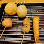 Gifuya - 半熟卵、ハムカツ、黒豚バラ、海老
