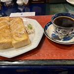 喫茶 水鯨 - 水鯨ブレンドホット、シナモンシュガーアップルトースト