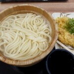 丸亀製麺 - 釜揚げうどん(大)+かしわ天