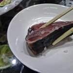 男組 釣天狗 - 身の厚みに感激しながら粗塩の食感を楽しみます