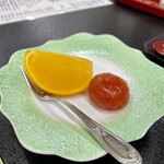 Orofure Sou - デザートのオレンジゼリーとトマト饅頭