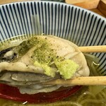キッチン きらく - 朝倉と天然山葵でいただく牡蠣、ウマ過ぎ注意！