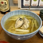 Kicchin Kiraku - 【限定】牡蠣と朝倉山椒の稲庭中華そば（塩）¥1300