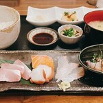 Enza - (数量限定）刺身定食　¥1,000  ※ご飯少なめ