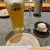 喰海 - 料理写真:ビールとお通しのポテサラ