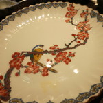 青華こばやし - 26年3月　先付の皿　梅に鶯