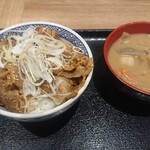 吉野家 - 牛カルビ丼、豚汁(*´ω｀*)