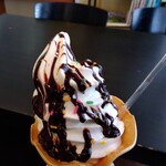Yagisawa Kafe - しょうゆソフトクリーム　チョコレート　450円