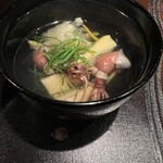 炭火鉄板焼　杜季 - タケノコ、ホタルイカお吸い物